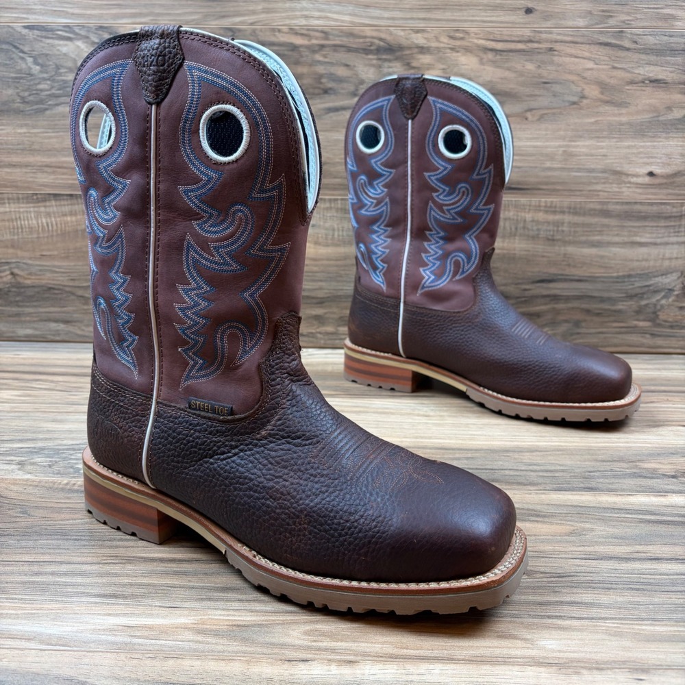 Justin Boots Marshal Men 11D Waterproof EH Steel Square Toe Western Boots WK4203